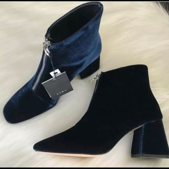 Zara royal blue velvet booties - Picture 8 of 8